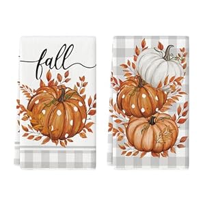 Artoid Mode Buffelruit, pompoenen, herfst, 42 x 65 cm, set van 2 theedoeken