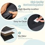 Car Trunk Organizer, Leather Trunk Organizer for Suv with Lid and Push-pull Handle Car Trunk Leather Storage Box Extra Large Cargo Storage (Black, 41.3 x 11.4 x 12.2in) - Image 6