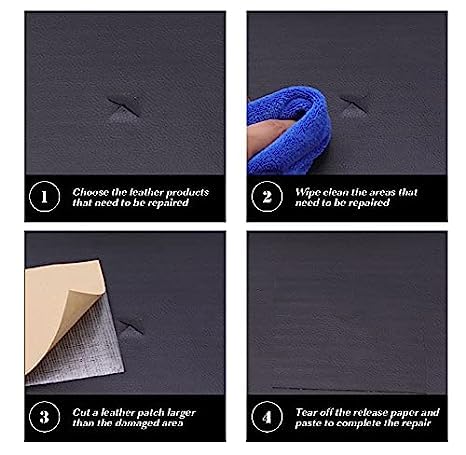 Chintavan Enterprise Self-Adhesive Leather Sticker Patch Repair Tape: Waterproof Patch for Sofas, Furniture, Chairs, Cabinets and Car Seats, Wall Fabrics | Vinyl Repair kit | (60x30cm) (1) 2