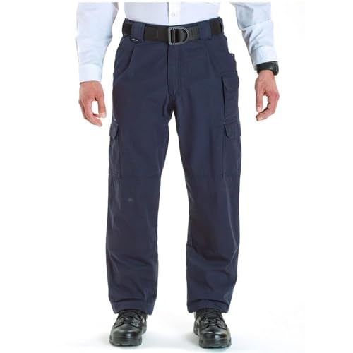 5.11 Tactical Men's Active Work Pants, Superior Fit, Double Reinforced, 100% Cotton, Fire Navy, 28W x 30L, Style 74251