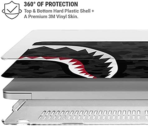 Skinit Case + Skin Compatible with MacBook Air 13in M1 (2021) Originally Designed Shark Teeth Grey Street Camo Design