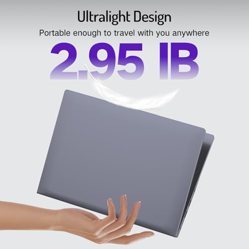 DERE 14”Laptop, 1920 * 1200 IPS Display Laptop for Student and Business, N5805, 8GB RAM, 256GB SSD, HDMI, Wi-Fi, Win11 OS, Silver Gray - Image 4