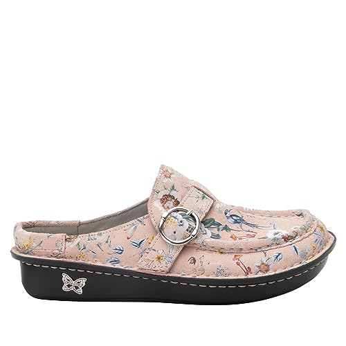 Image of Alegria Women's Brigid Leather Moc Toe Open Back Clog with Heel Cup | Casual Shoes