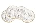 Godinger Coaster Set, Round Marble Gold Edged - Set of 4