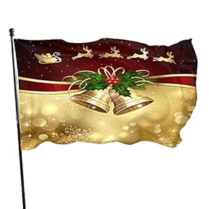 Vlaggen Kerst Herten Bel Rood Goud Decoraties Party Vlag Benodigdheden Polyester Met Grommets Banner Voor Binnen Buiten Thuis Party Decor 150X90 Cm