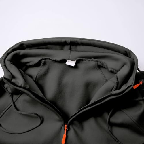 Sudadera de hombre térmica con capucha y cremallera para running gris L 3