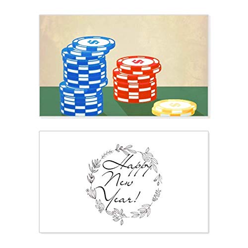 Carte Nouvel An Casino Chips pour éviter les voeux banals avec un message unique