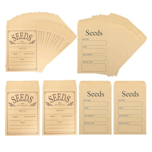 120 Pieces Seed Envelopes, Kraft Paper Envelope Bags, Seed Sample Storage Bags, Self-Adhesive Seed Storage Bags