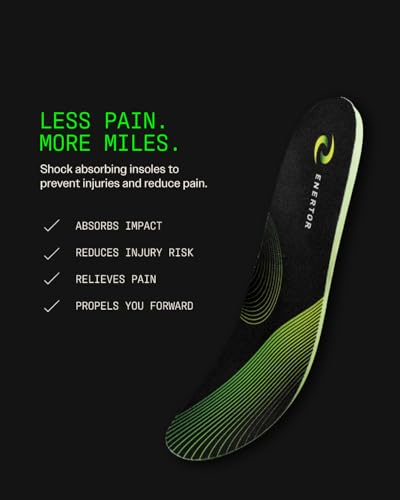Image of Enertor PX1 Running Insoles - Sports & Running - Full Length Orthotics, Shock Absorbing Technology - Foot & Heel Pain Relief - for Plantar Fasciitis, Achilles Tendonitis, Arch Support, US Mens 14-15