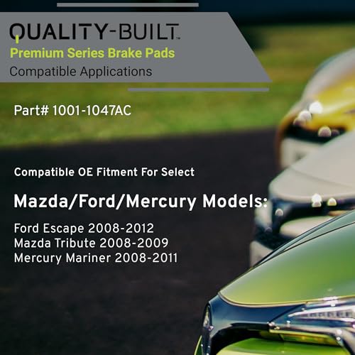 Image of QUALITY-BUILT Front Ceramic Brake Pads, Premium 1001-1047AC, Compatible with 2008-2012 Ford /Mazda /Mercury (Escape,Mariner,Tribute)
