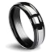 Queenwish 8MM Tungsten Carbide Wedding Band Black Silver Dome Gunmetal Bridal Ring Men Jewelry Size 6-13
