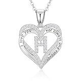 Initial Necklaces Gifts for Women Wife Girls Sterling Silver Double Heart Letter Necklaces Jewelry G