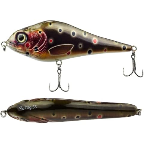 FISHN JERKYONE Jerkbait - Weight: 73g - Length: 15cm, Wobbler, Artificial lures with Mustad hooks, Fishing lures for fishing for predatory fish such as pike, perch, trout (Troutie) Cover
