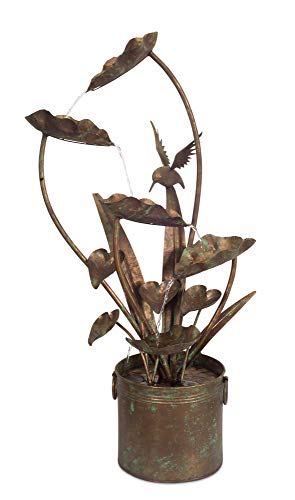 Anthurium And Hummingbird Fountain 39.5" H Iron #TOP6