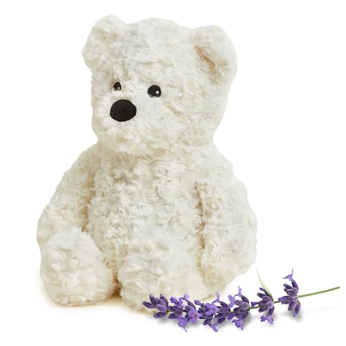 Image of warmies Microwavable & Weighted Stuffed Animals, Cream Curly Bear - Heated Stuffed Animal Plushie for Warmth & Comfort - Cute Soft Plush Toys for Adults & Children (Boys, Girls, Babies & Toddlers)