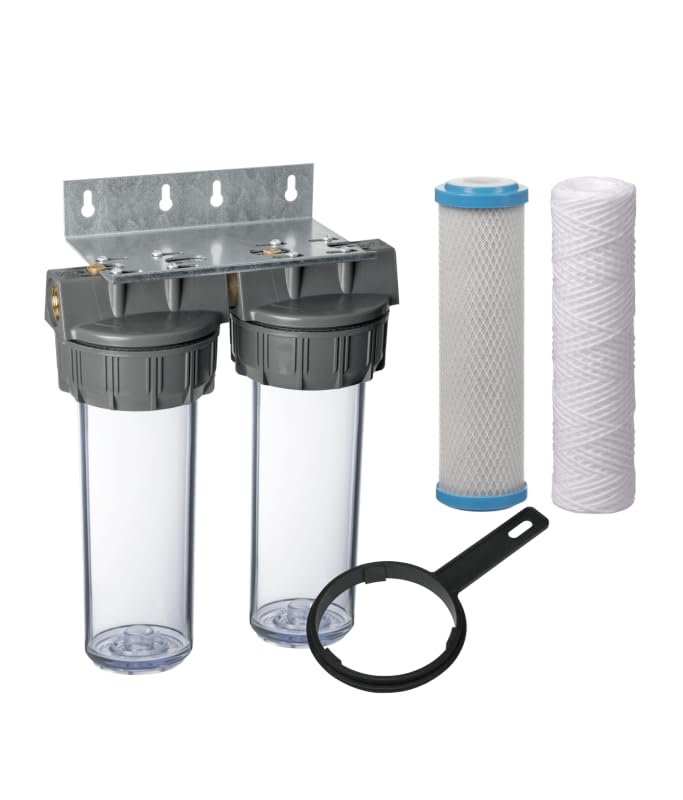 Dualofiltre Anti-goût Apic : Filtre anti-impuretés et anti-goût, équerre + clé