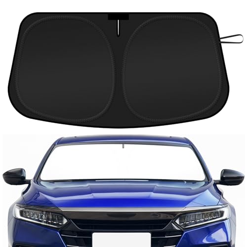 SHINEHOME Car Windshield Sun Shade for 2018-2024 2025 2026 Honda Accord Front Window Sun Visor Reflector 210T Blocks UV Rays Foldable Sunshade Car Interior Protection Accessories