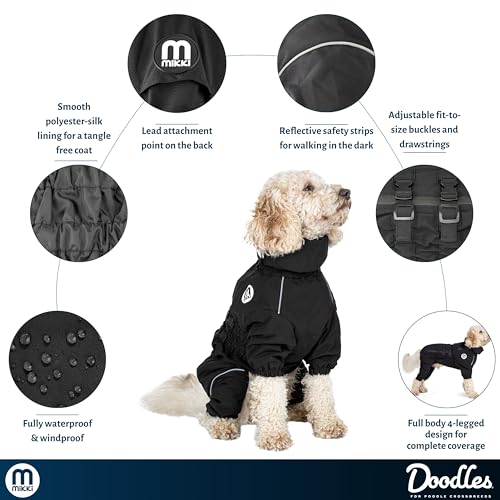 Mikki Doodles Dog Raincoat, Waterproof, Windproof, Silky Lining, Less Friction Means Less Knots & Tangles, Size XXL - Image 2
