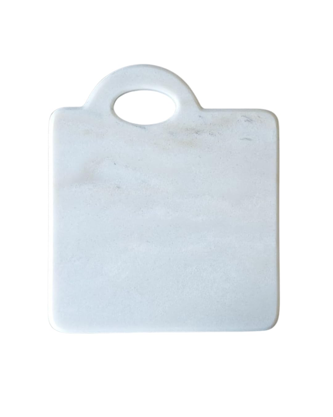 Tagliere in marmo bianco 30x25 cm con manico | Tagliere cucina artigianale Made in Italy per formaggi, salumi, sushi | Vassoio elegante in pietra naturale - Kalu Creations