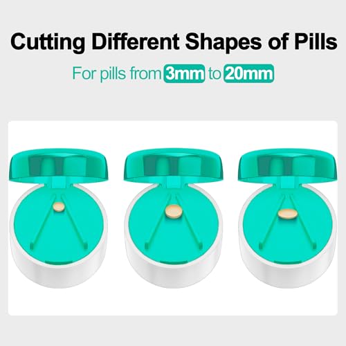 Image of DUBSTAR 3-in-1 Pill Crusher Pill Grinder, Pill Crusher Fine Powder with Brush, Pill Crushers for Elderly with Pill Cutter and Storage, Pill Cutter Splitter for Small or Large Pills (Green)