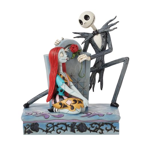Enesco Disney Traditions by Jim Shore The Nightmare Before Christmas Jack and Sally Beside Gravestone Figurine 6.89 Inch Multicolor