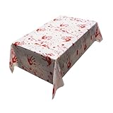 Sewroro Mantel de Halloween Manos Sangrientas, de PVC, Tamaño Mediano, Mantel para Cena y Fiesta Temática de Halloween, Decoración Terrorífica para Mesa de Comedor