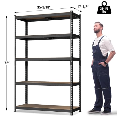 Image of WORKPRO Shelving with MDF Board, 35-3 /10 inchW x 17-1 /2 inchD x 72 inchH, 1650LBS Load