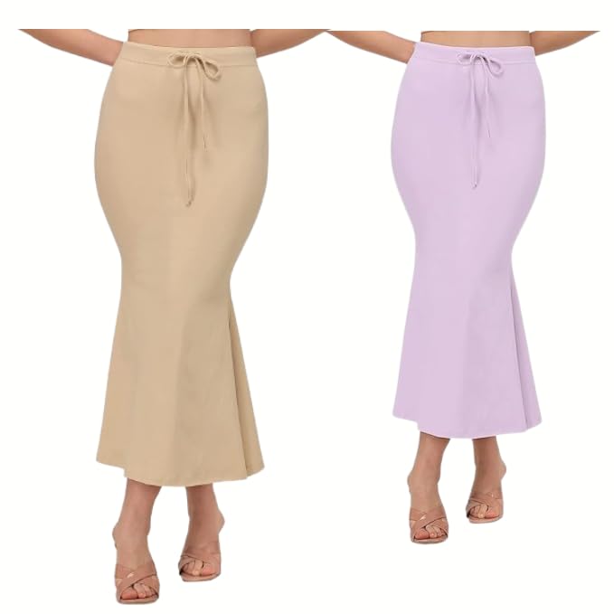 Image of Saree Shapewear Petticoat for Women | Fish Cut Mermaid Slim Fit Saree Shaper with Tummy Control & Side Slit | Stretchable Cotton Lycra Petticoat for Saree, Lehenga, Gown, Bridal Wear