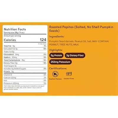 Nuts com Roasted Pepitas 2 Lb Bag, Salted No Shell Pumpkin Seeds, Healthy Snack for Adults & Kids, Rich in Protein, Fiber, Calcium & Potassium Keto Friendly, Vegan, Gluten-Free & Kosher Pareve