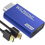 GANA Wii to HDMI Converter Adapter with Hdmi Cable Connect Wii Console to HDMI Display in 1080p Output Video with 3.5mm Audio Supports All Wii Display Modes Blue