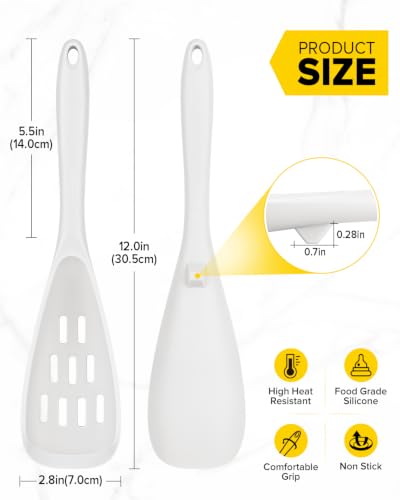 Image of BUNDLEPRO Silicone Cooking Spoons for Nonstick Cookware, One-Piece, 2 Pack