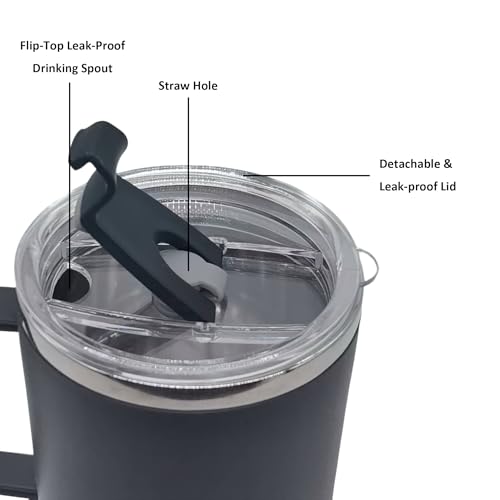 Vaso de acero inoxidable con tapa 500ml negro miniatura 3