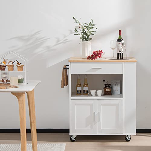 LOKO-Kitchen-Island-on-Wheels-Kitchen-Trolley-Cart-with-Towel-Rack-Spice-Rack-Rolling-Kitchen-Island-with-2-Lockable-Wheels-Small-Kitchen-Storage-Islands-Carts-325-x-20-x-365-Inches-White LOKO Kitchen Island on Wheels Kitchen Trolley Cart with Towel Rack Spice Rack Rolling Kitchen Island with 2 Lockable Wheels Small Kitchen Storage Islands Carts 325 x 20 x 365 Inches White