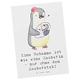 Mr. & Mrs. Panda Postkarte Hebamme Magie - Geschenk, Zauberin, bildkarte, Mutter, Grußkarte, Ansichtskarten, Ansichtskarte, Wunder, Beruf, Berufsliebe, Berufsgestaltung, Geburtsbegleitung, Geburt