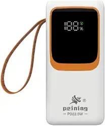 Carregador Power Bank PD22.5W, 50000mAh, Portátil com Display Digital LED, Carregamento Rápido, Lanterna, Compatível com Android e iOS, Preto/Branco (BRANCO)