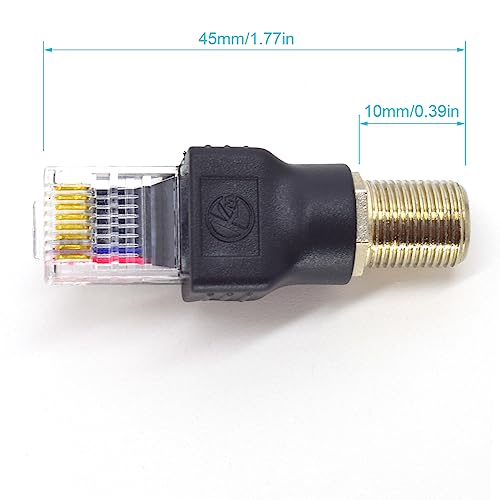 Adaptador convertidor RF a RJ45 hembra a macho 4 piezas miniatura 5