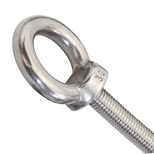 Hyxxyy XYM10X10002 Stainless Steel Eye Bolt, 2Pack M10 Shoulder Eye Bolts 3/8 Inch X 2"With Nuts And Washer Thread Lifting Ring Eyebolt thumb #1