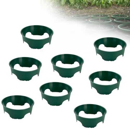 BigKing 8 anneaux pour plantes, en plastique, vert, 25,4 x 12,1 cm, anneaux pour plantation de jardin, bords pour plantes d'extérieur, pour patio, pelouse, cour