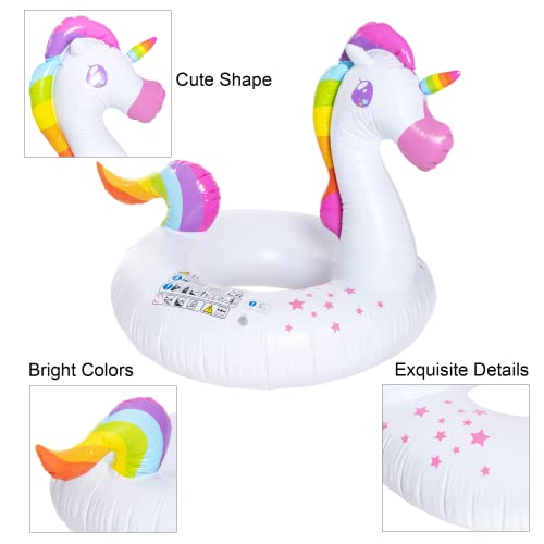 2 Pack Inflatable Unicorn Flamingo Pool Float, Fun Swim Tube Rings Floaties, Lake And Beach Floaty Summer Swimming Toy, Pool Float Raft Lounge For Adults… #TOP4