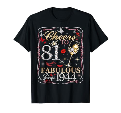 Cheers to 81 Fabulous Since 1944. Women’s 81st Birthday Camiseta