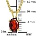 Gem Stone King 18K Yellow Gold Plated Oval Red Garnet Pendant Necklace for Women | Oval 7X5MM | Gemstone Birthstone | With 18 Inches Chain