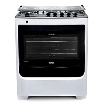 Fogão de piso Consul 5 bocas branco com acendimento automático e botões removíveis - CFS5NAB BIVOLT
