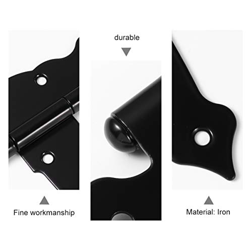 Cabilock Dobradiças de 3 peças de dobradiças de porta de galpão de ferro, dobradiças decorativas, do