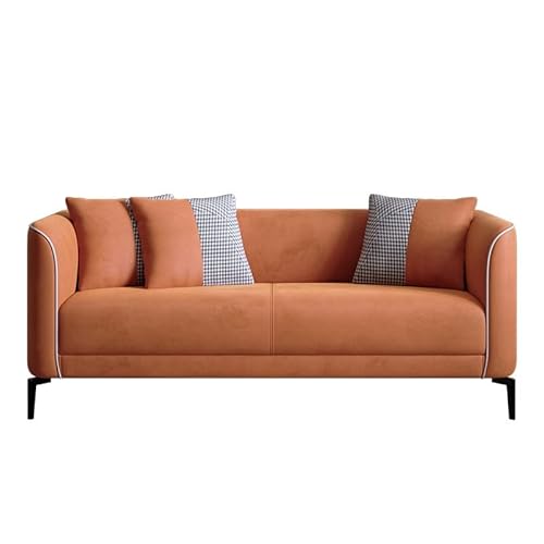 Mkmkl Simple Modern Small Apartment Living Room Single Double Technology Fabric Sofa Combination Sofa (Color : Orange (Sponge), Size : 1.4Meters) #TOP22