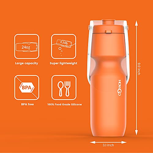 Howgo Large Dog Water Bottle, Super Light-Weight, Portable, Food Grade Silicone&Plastic Dog Water Bottle For Walking, Hiking, Running, Travel Dog Water Bottle,Mini,Easy To Use,Water For Dogs #TOP4