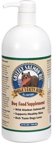 Grizzly Salmon Oil Dog Food Supplement w/ Pump, 32 Oz