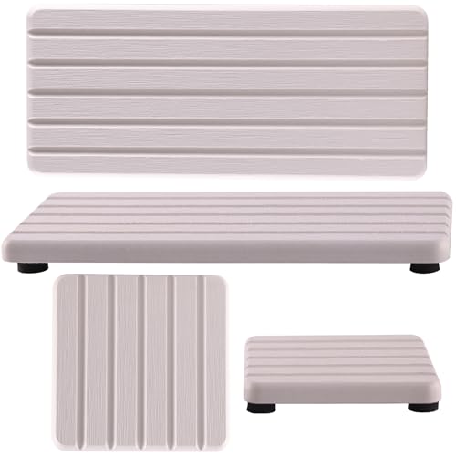 NiuYichee Set of 4 Water Absorbent Diatomite Coasters, Dish Soap Stone Tray