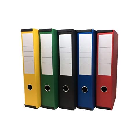 Box File Lock Spring with Ring Pull and Catch, 70mm Spine, Foolscap Assorted Pack of 5 Cover