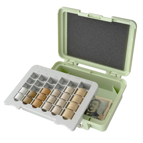 カール事務器(CARL) ポータブル キャッシュケース 日本製 小銭ケース 家庭用 簡易金庫 硬貨 紙幣 収納 ライトグリーン CX-003-U