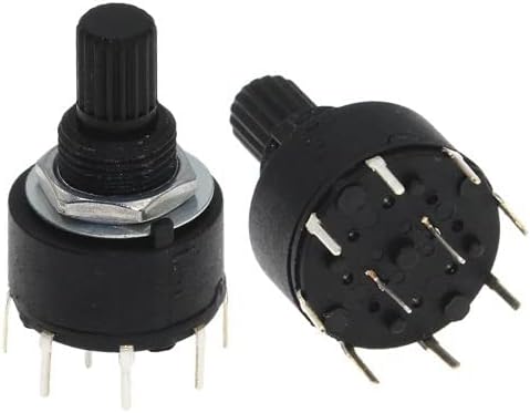 Rotary Encoder 10PCS RS16 Plastic 16MM Rotary Band Switch 2 Pole 3 4 Position 1 Pole 5 6 8 Position Handle Length 15MM Axis Band Switch